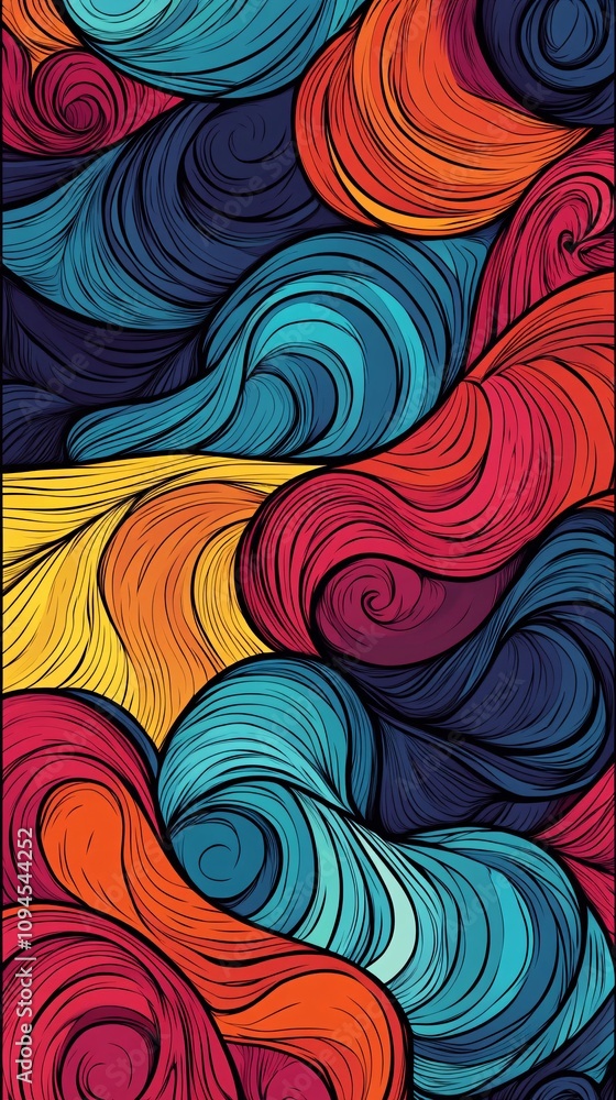 Fototapete colorful lines creating a vibrant and mesmerizing abstract visual