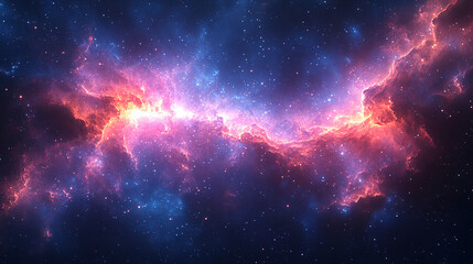Obraz premium Nebula filled with bright colors and cosmic clouds captured in deep space during a stunning astronomical event. Generative AI
