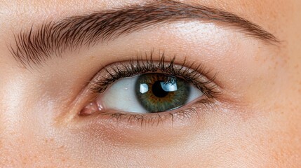 Obraz premium Captivating Green Eyed Beauty with Elegant Eyelashes and Brows