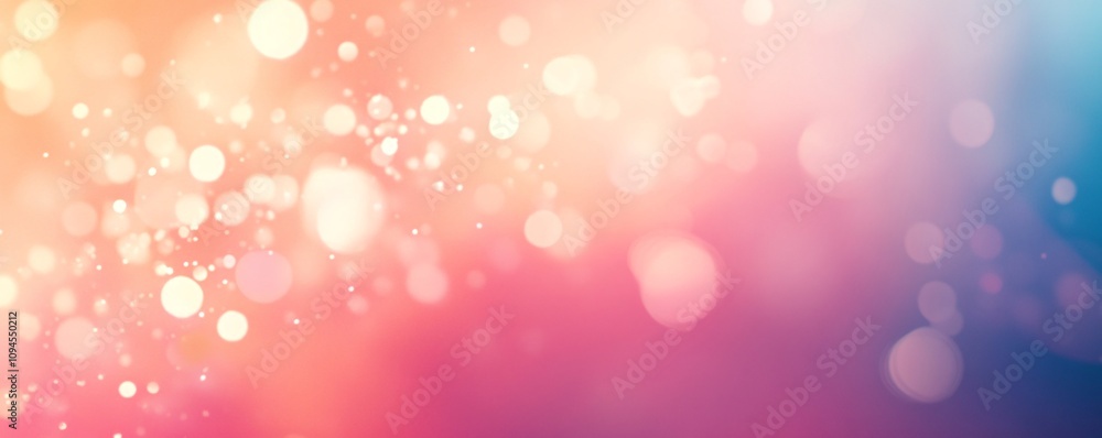 Aufkleber abstract festive pink and orange background with blurred bokeh lights