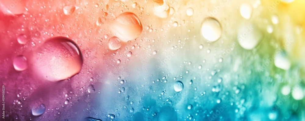 Poster colorful water drops creating an abstract background