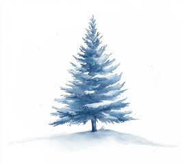 Obraz premium The Christmas tree is painted in the trendy farmhouse style using watercolor. This design is a modern illustration.