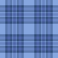 Mexico pattern fabric check, back background seamless vector. Bedding plaid tartan texture textile in blue and portuguese blue colors.