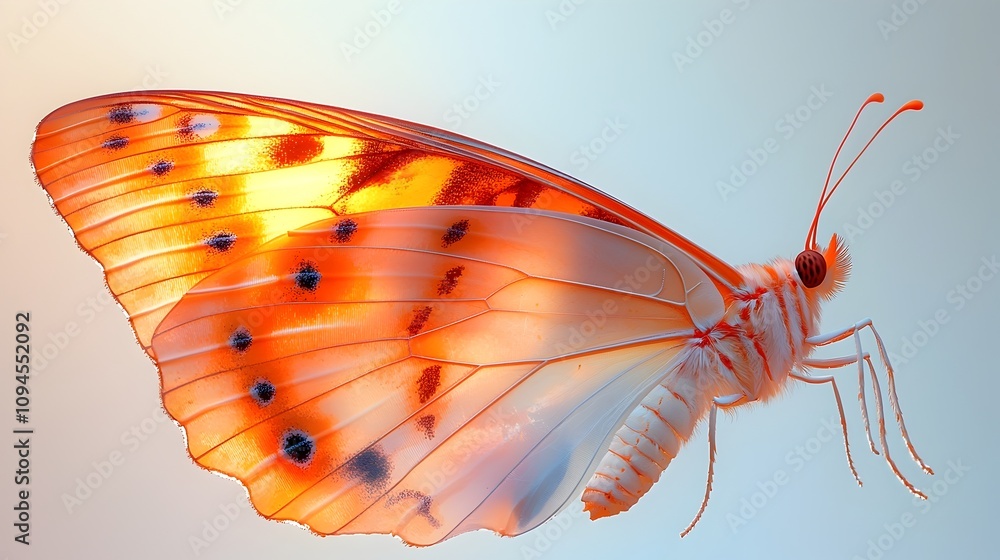 Poster stunning close up view of a butterfly s wings showcasing their intricate symmetrical patterns agains