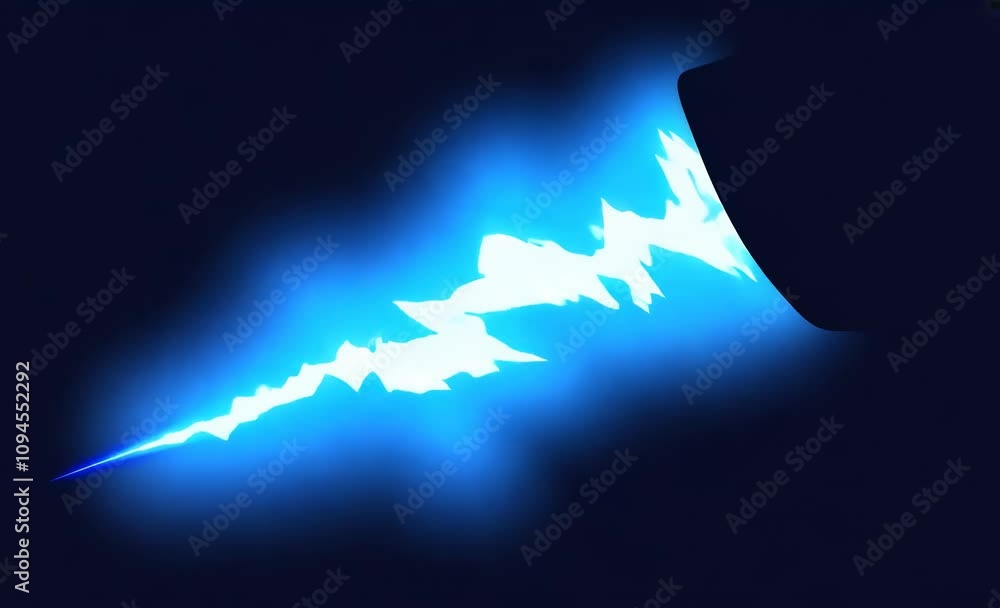 Poster electric blue lightning glow illuminating dark energy, creating dynamic visual effect.