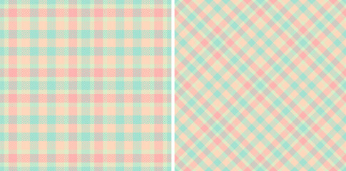 Texture tartan plaid of seamless pattern check with a vector textile background fabric. Set in spring colors for holiday fashion trends in festive look.
