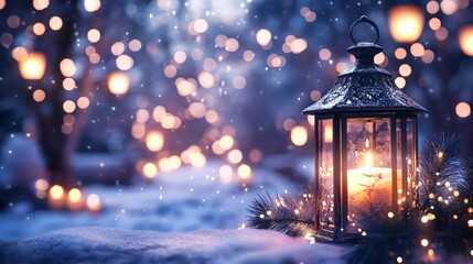 Obraz premium Winter Solstice Celebration with Candles and Lanterns