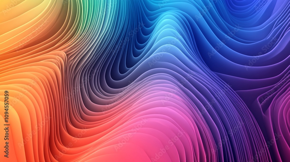 Aufkleber colorful wavy lines creating a stunning abstract background