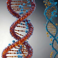 dna strand on white background
