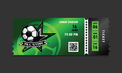 Modern tornoff soccer tournament ticket template design © Rizky