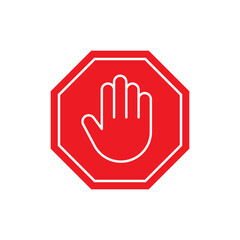 Stop hand icon vector. Do not touch illustration sign. Hand forbidden symbol.