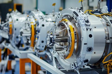 Fototapeta premium Advanced engineering prototype displayed in manufacturing facility