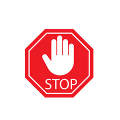 Stop hand icon vector. Do not touch illustration sign. Hand forbidden symbol.