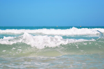 Ocean sunset and sunrise in the Dominican Republic with palm trees