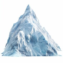 Obraz premium Majestic snow capped mountain peak isolated on white, perfect for projects related to nature, adventure, and winter landscapes