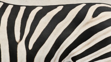Fototapeta premium Close up of zebra stripes highlighting unique black and white pattern on the animals body