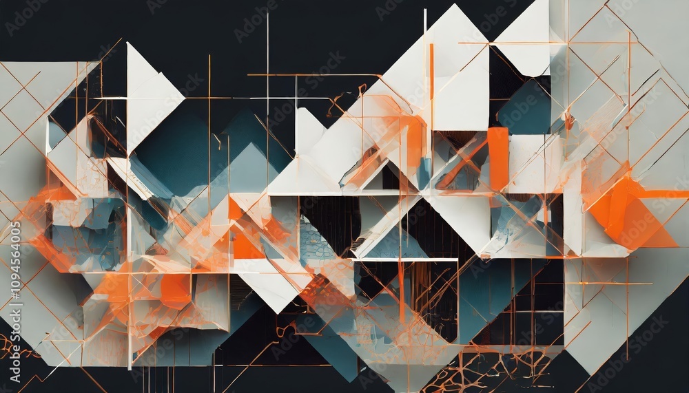 Aufkleber abstract generated shapes artwork: a visually stunning composition featuring intricate digital patte