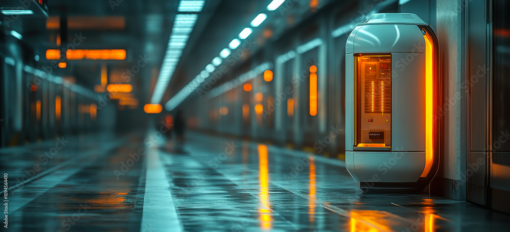Poster autonomous ai-powered sanitation robots disinfecting public spaces for enhanced safety