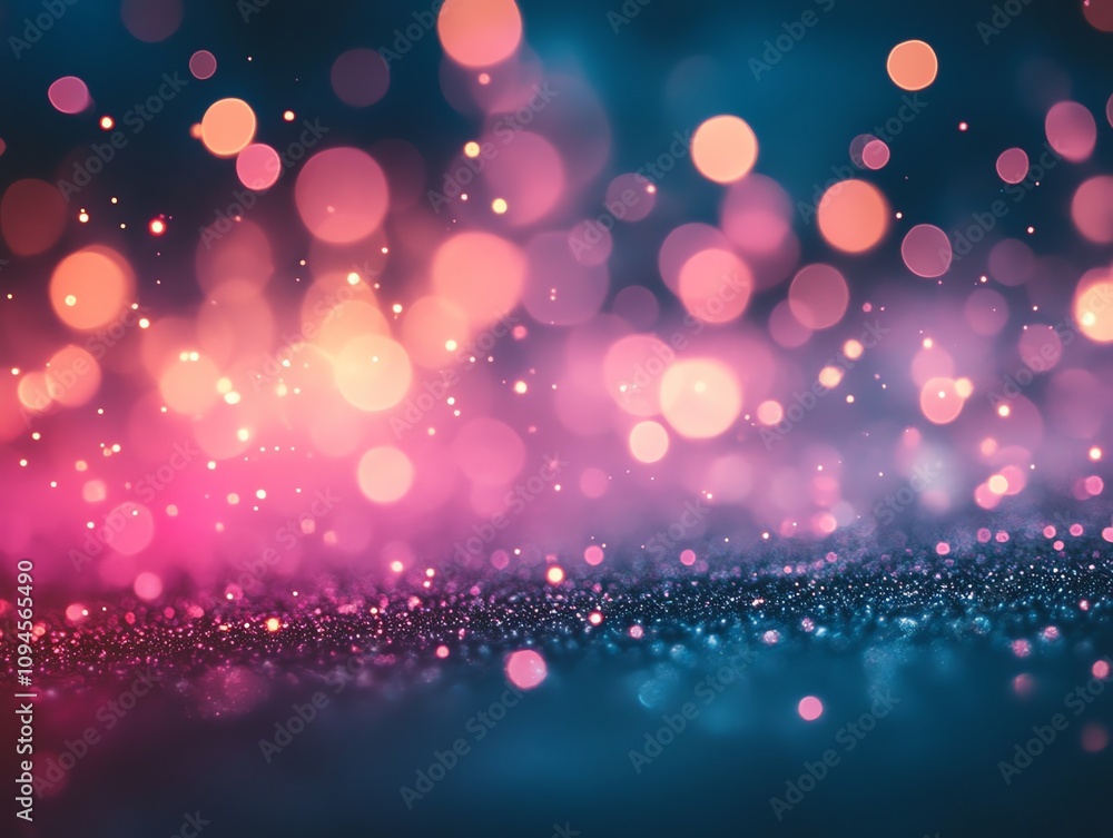 Poster A vibrant, blurred background of colorful bokeh lights creating a dreamy atmosphere.