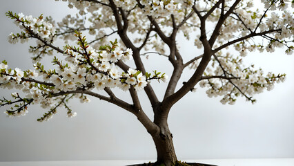 Fototapeta premium cherry blossom in spring on white background
