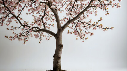 Fototapeta premium cherry blossom in spring on white background