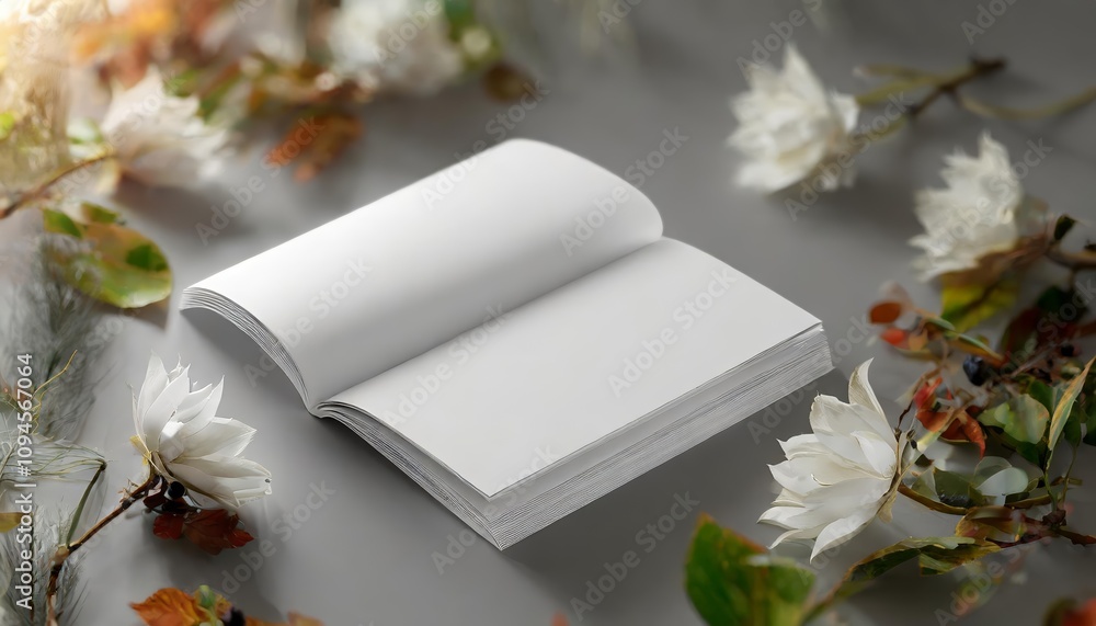 Poster minimalist a a magazine brochure mockup - d rendering of white blank design template ideal for print