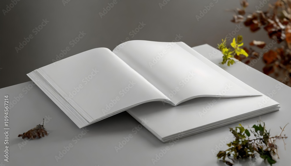 Poster minimalist a a magazine brochure mockup â€“ d rendering of white blank templates for design presenta