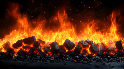 Fiery Embers and Flames Illustration