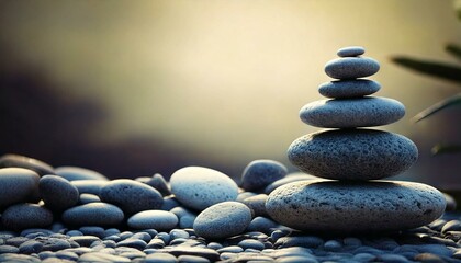Galets empilés avec esthétique zen