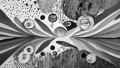 Abstract art background featuring a dynamic collage of faces in black and white interwoven with colorful elements, exploring themes of psychology, identity, and human emotional complexity.