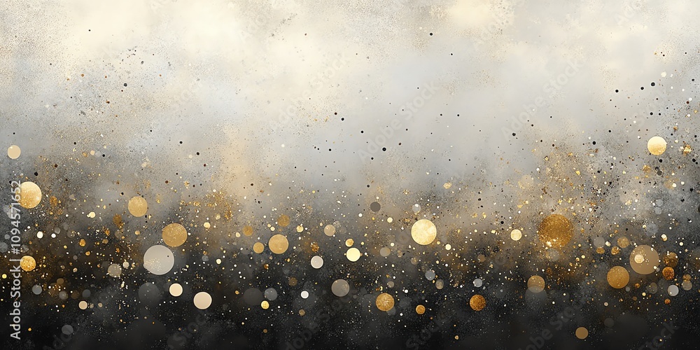 Poster A textured background featuring a blend of gold and black dots, creating a glamorous effect.