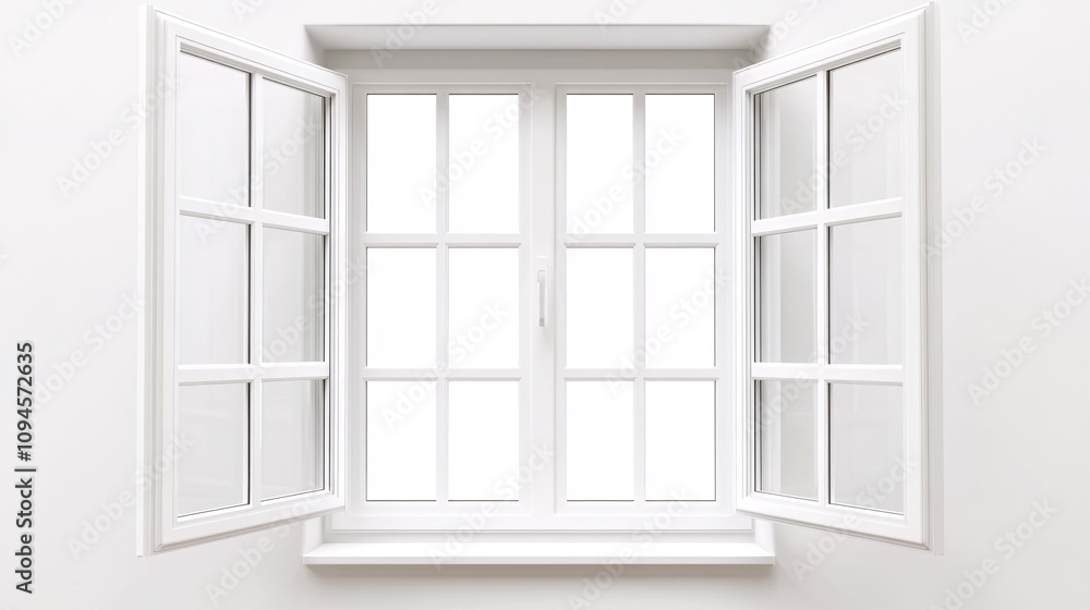 Poster White window open showing a bright white background