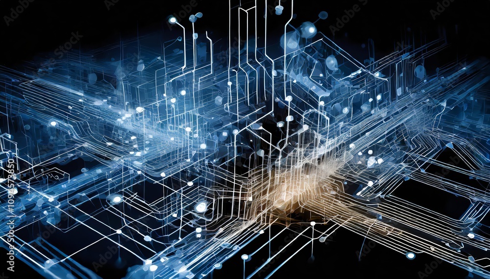 Aufkleber innovative abstract circuit cyberspace design: a futuristic visual masterpiece highlighting advanced