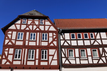 Historisches Fachwerkhaus in der Altstadt von Lich in Hessen	