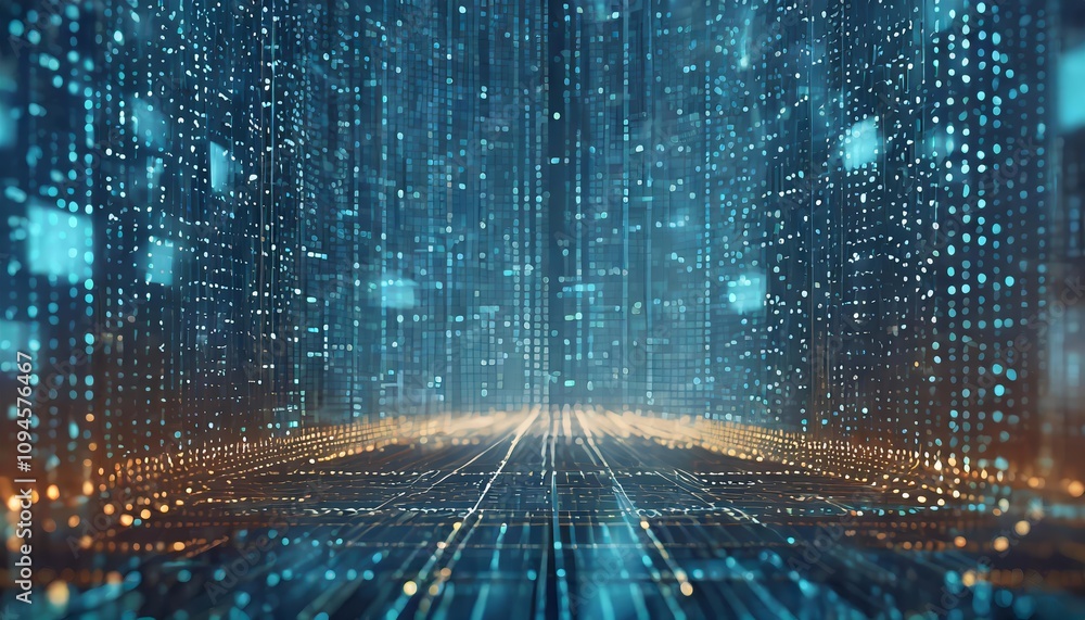 Poster dynamic abstract digital data background showcasing network capabilities, futuristic connectivity, a