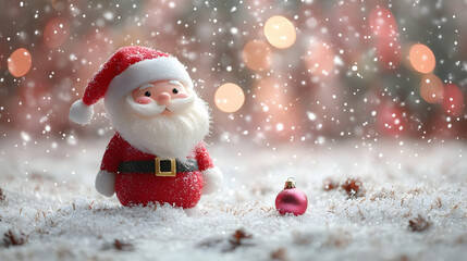 Santa Claus Illustration in Winter Wonderland