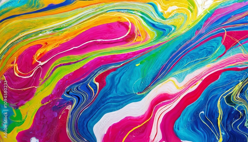 Poster abstract marbled acrylic paint and ink waves texture â€“ colorful and dynamic art background banner 