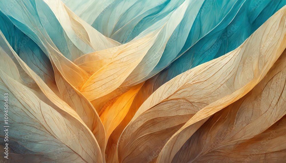 Poster dynamic abstract organic lines in panorama view â€“ a high-resolution wallpaper background featuring