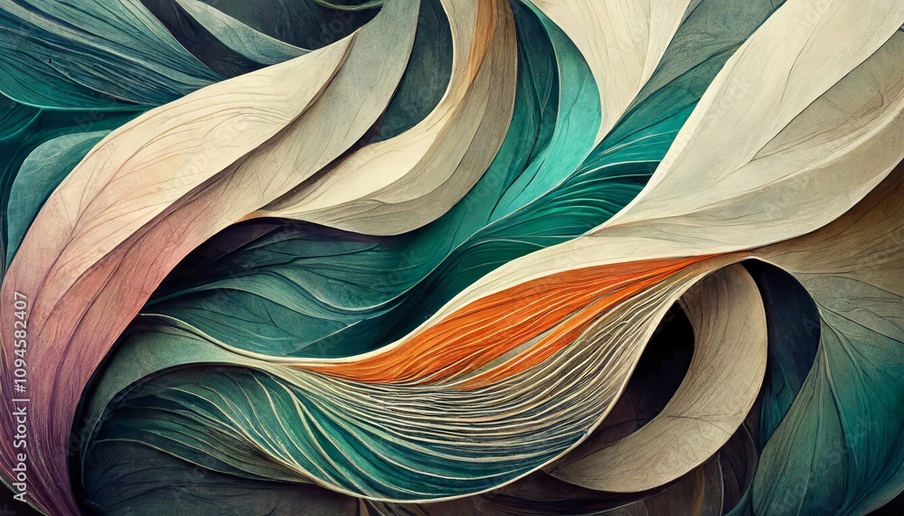 Aufkleber abstract organic lines wallpaper texture: elegant flowing design with minimalist patterns and subtle