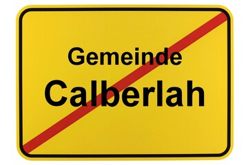 Illustration eines Ortsschildes der Gemeinde Calberlah in Niedersachsen