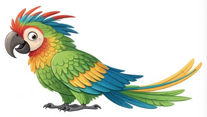 Fototapeta premium A vibrant parrotthemed look featuring bright feathered ears radiating color and a playful tail that mimics the natural beauty of the tropical bird.