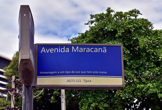Street sign in the Maracan&atilde; neighborhood, Rio de Janeiro, Brazil