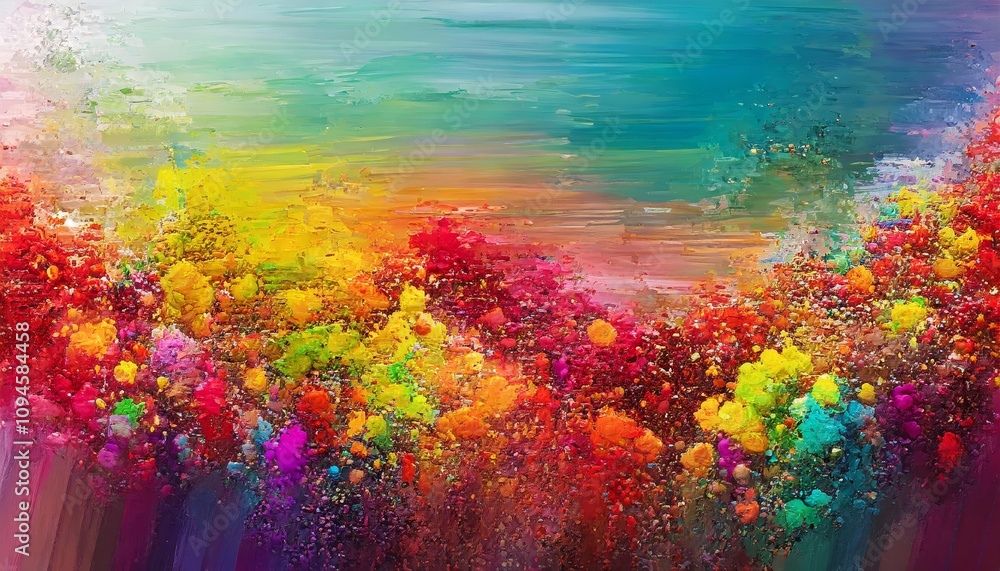 Poster dynamic abstract texture panorama with fluid gradients and vibrant color palette, ideal for modern w