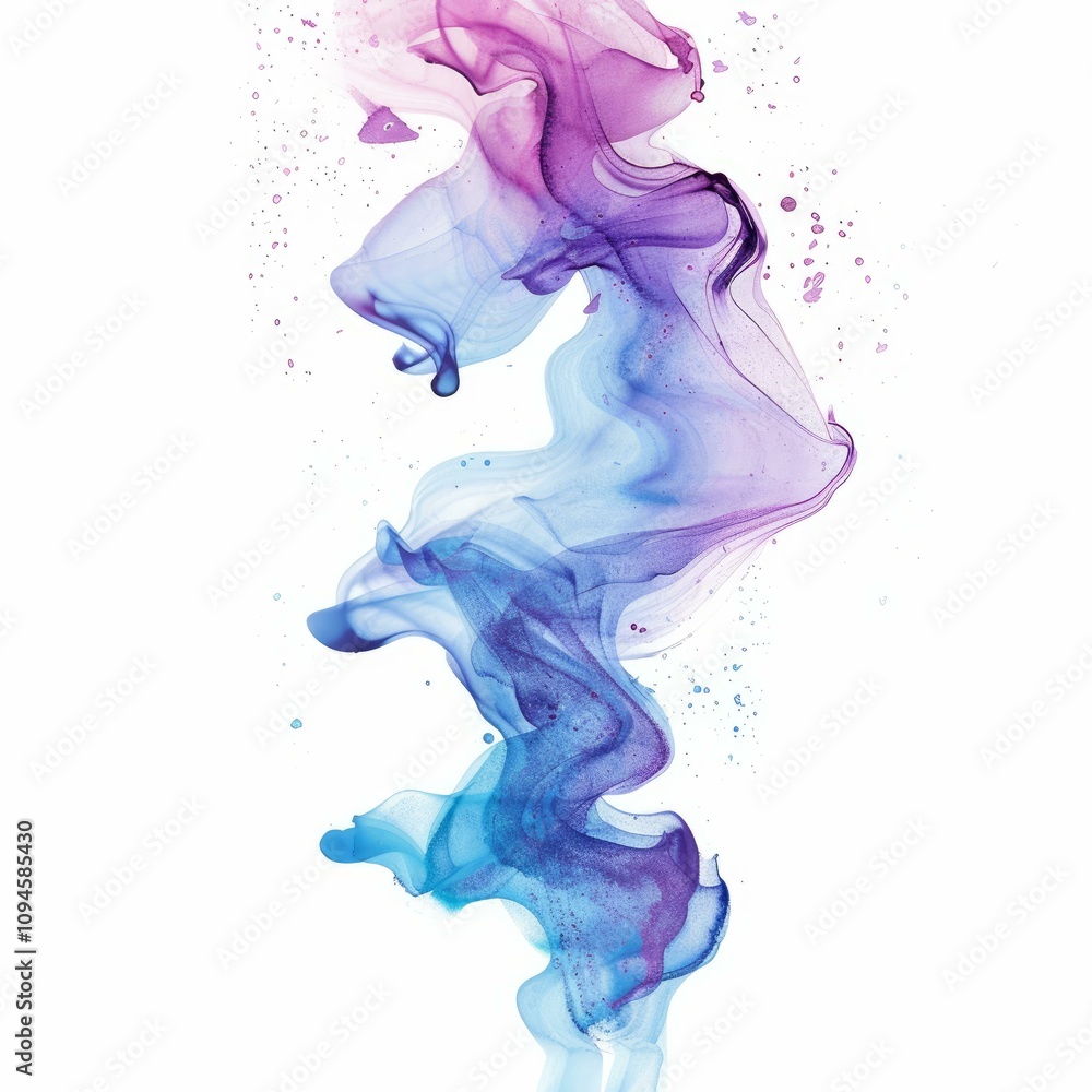 Poster colorful ink is creating abstract shapes and patterns while mixing in water