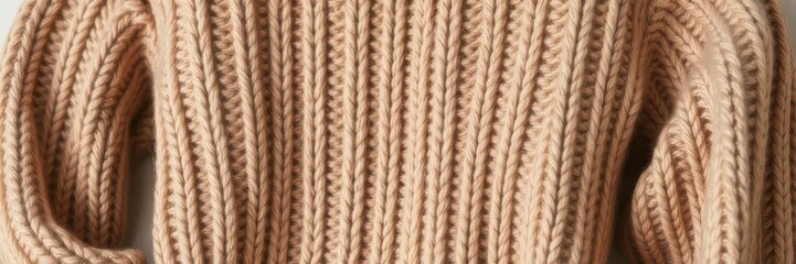 Soft, cozy knitted sweater in earthy tones, texture