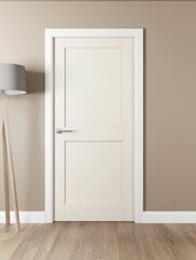 Modern off-white interior door with simple design in a room.