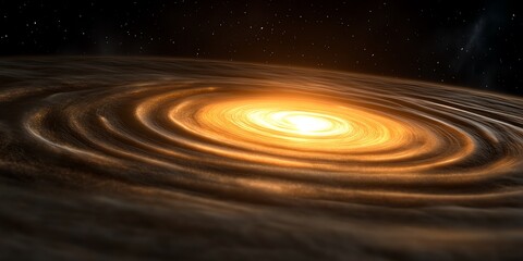 A cosmic view of a swirling protoplanetary disk around a bright star.