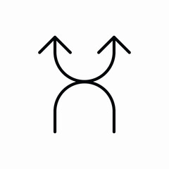 arrow direction turn icon vector sign