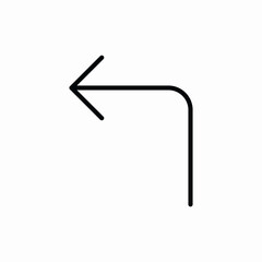 arrow direction turn icon vector sign