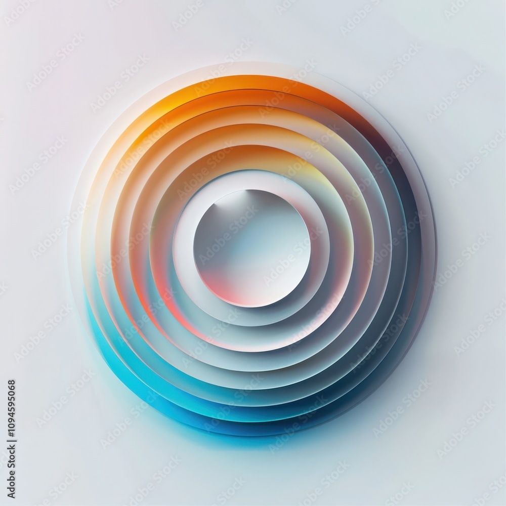 Poster creating vibrant abstract concentric circles art digital creation minimalist design clean aesthetic 